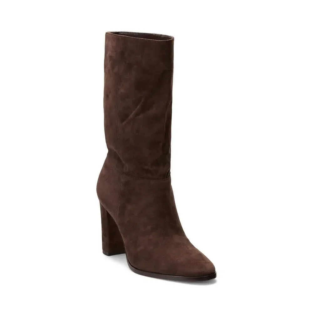LAUREN RALPH LAUREN WOMEN'S ARTIZAN BOOTS MID BOOT, CHESTNUT BROWN, 7.5